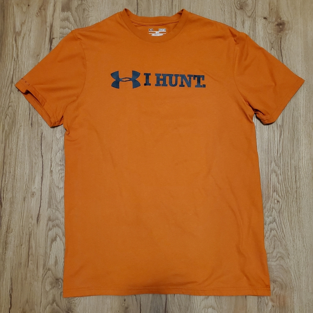 Under Armour I Hunt T-shirt Orange Loose Heat Gear Charged MD